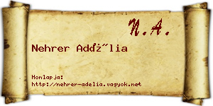 Nehrer Adélia névjegykártya